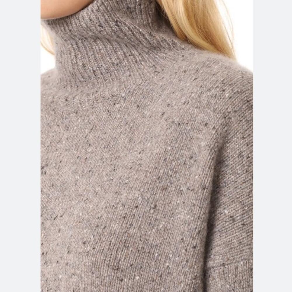 Vince Cashmere Fleck Turtleneck Sweater Taupe Ash size Small - Picture 2 of 11